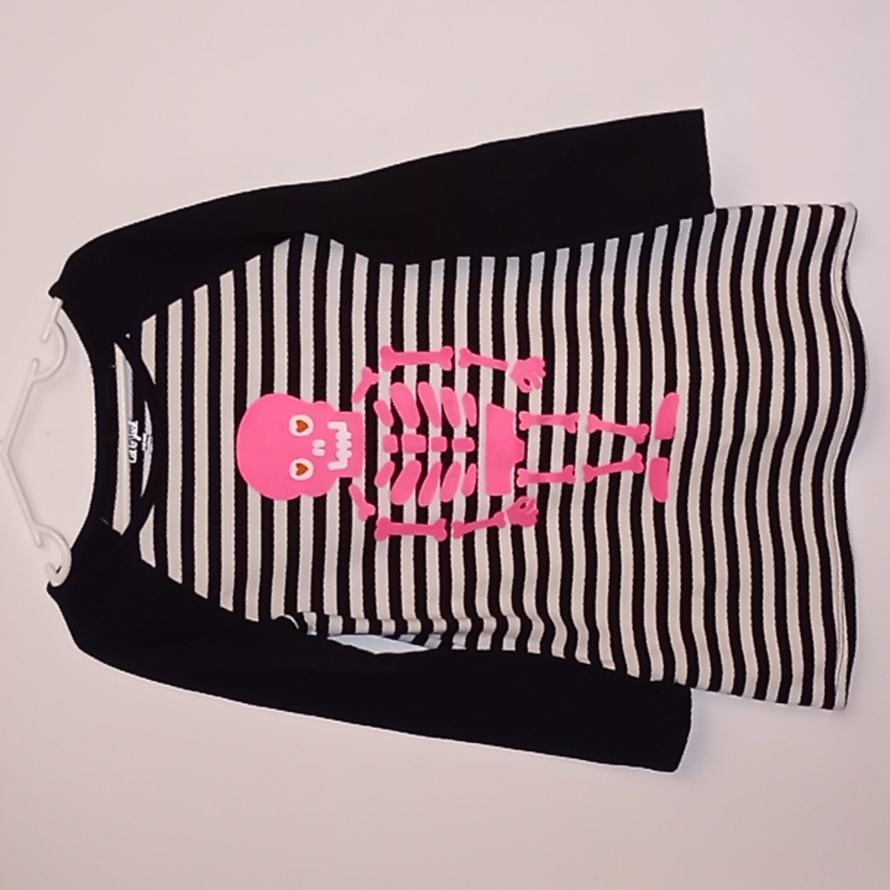 Cat & Jack Halloween Skeleton Stripped Dress Size 6-6x
